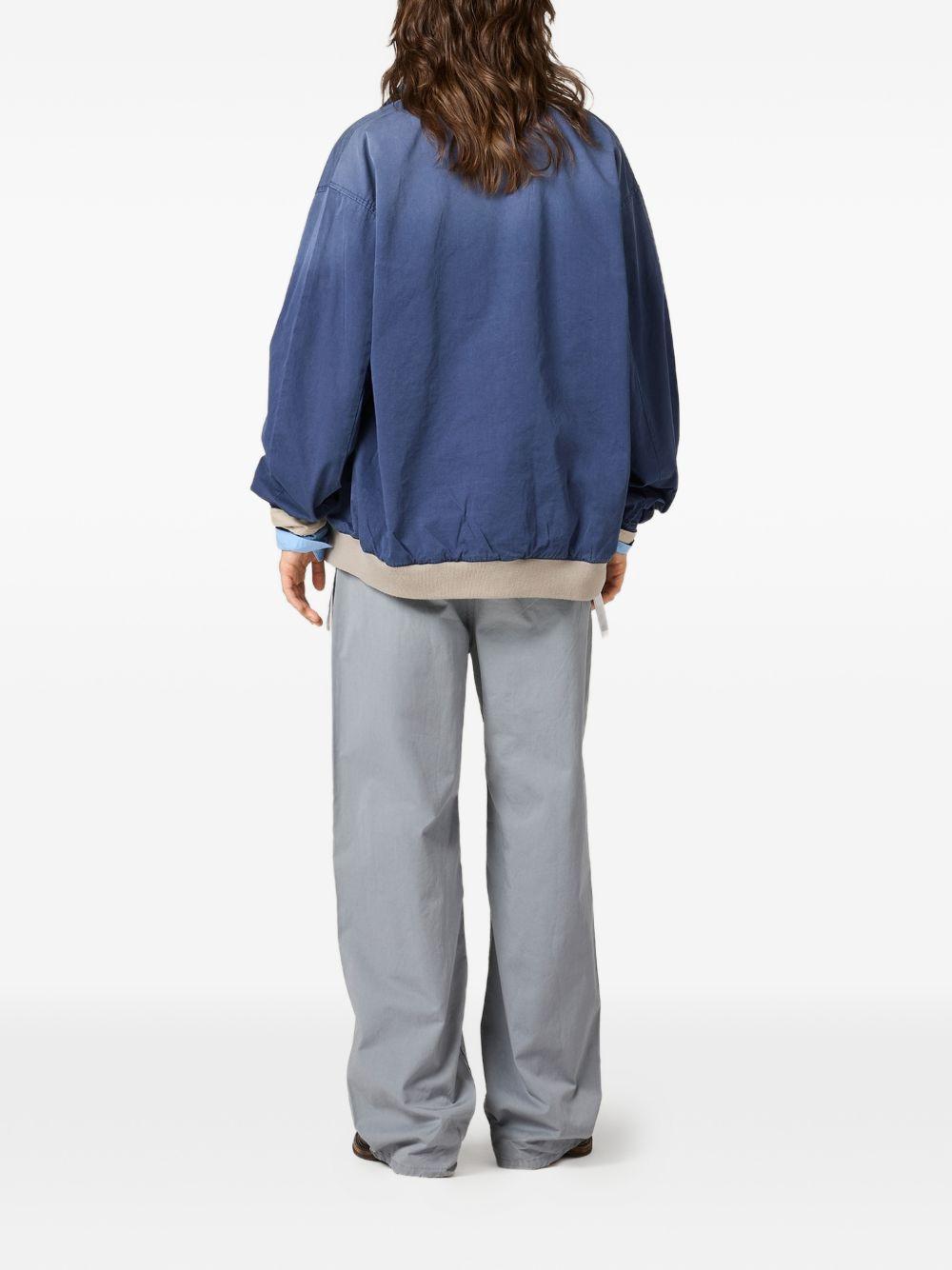 Miu Miu Wool Blend Cropped Trousers Navy