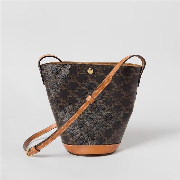 CELINE Mini Bucket Triomphe Canvas Shoulder Bag