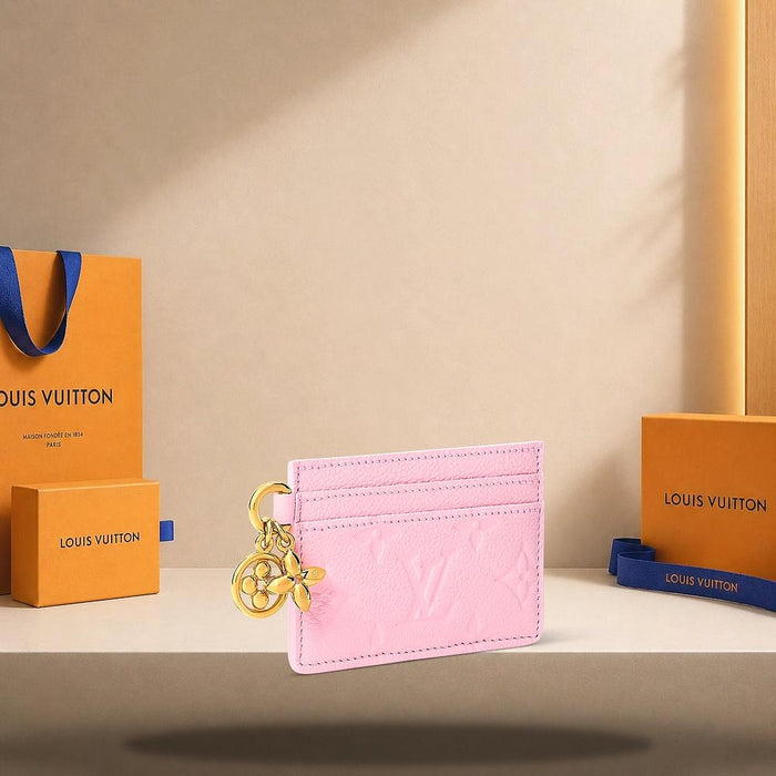 Louis Vuitton Confetti Pink LV Charm Card Holder Wallet
