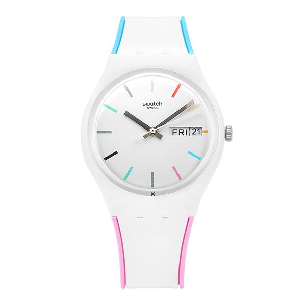 Swatch Unisex Edgyline Urethane Rubber Wrist Watch White GW708