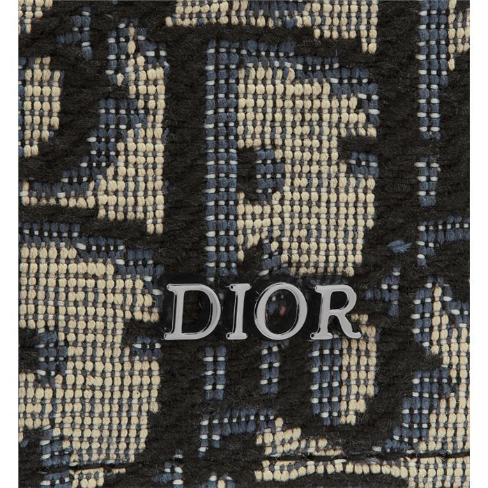 DIOR Saddle Men's Card Holder Wallet Black Leather