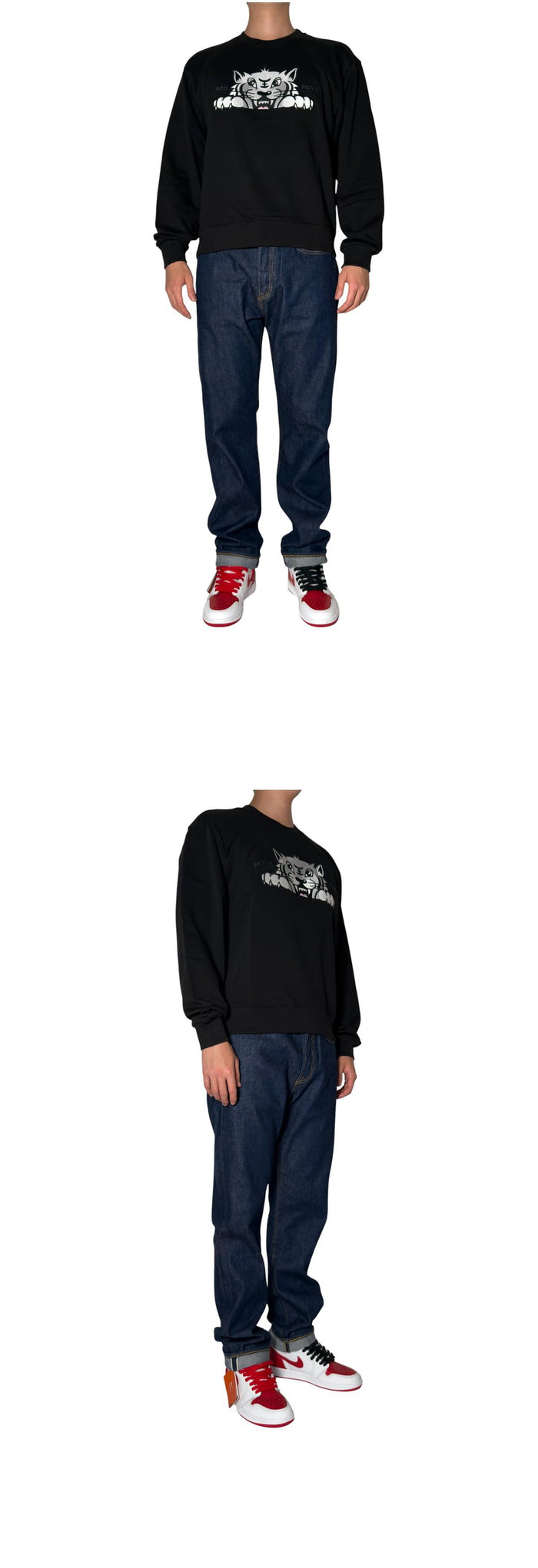 KENZO Happy Tiger Classic Cotton Sweatshirt Unisex Black