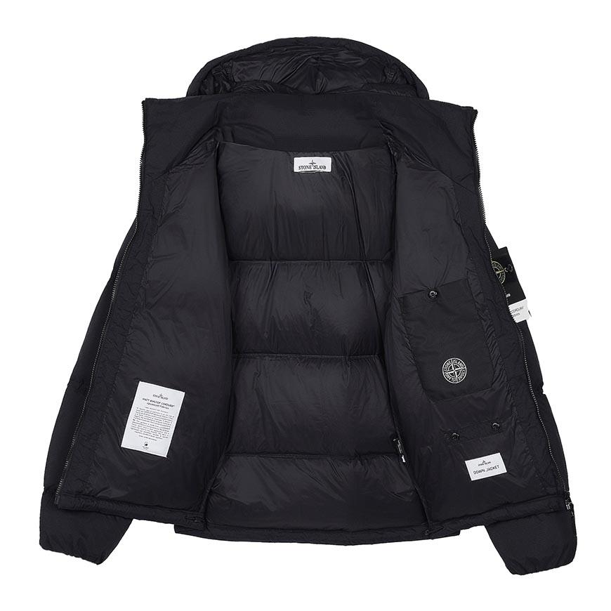 STONE ISLAND Men’s Detachable Hood Down Puffer Jacket Black