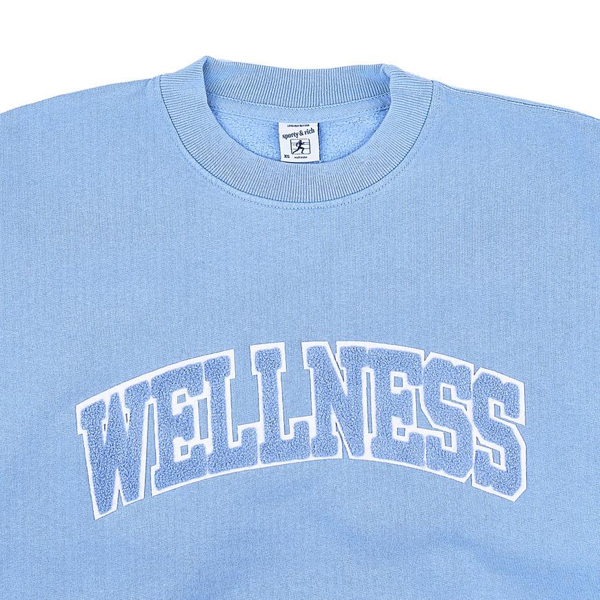 SPORTY&RICH Wellness Boucle Crewneck Sweatshirt Hydrangea White