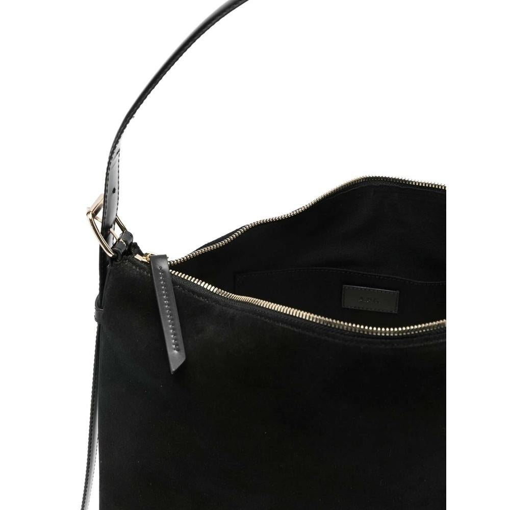 A.P.C. Vera Maxi Leather Shoulder Bag Black