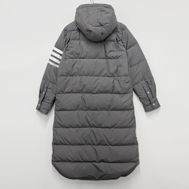 THOM BROWNE 4-Bar Military Goose Down Puffer Coat Gray Women’s
