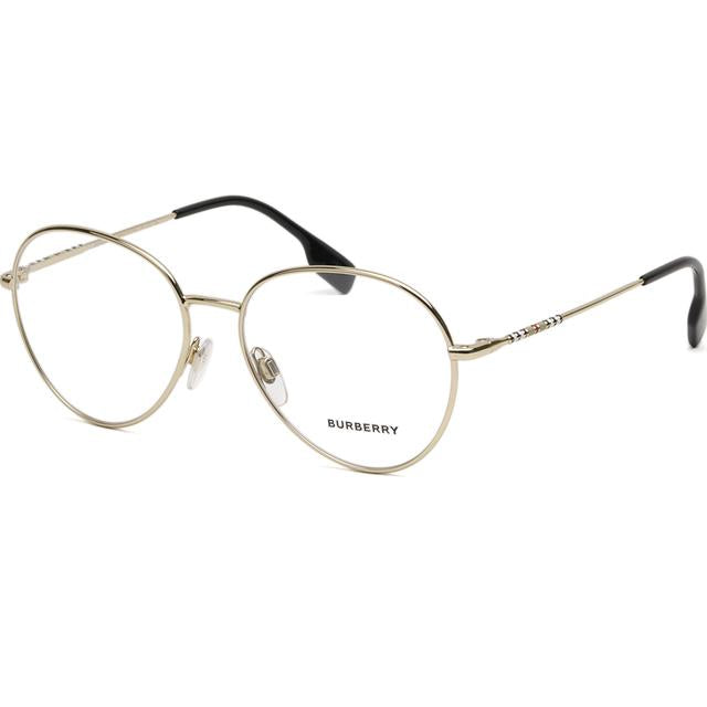 BURBERRY Round Metal Gold Frame Eyeglasses Unisex BE1366 1109