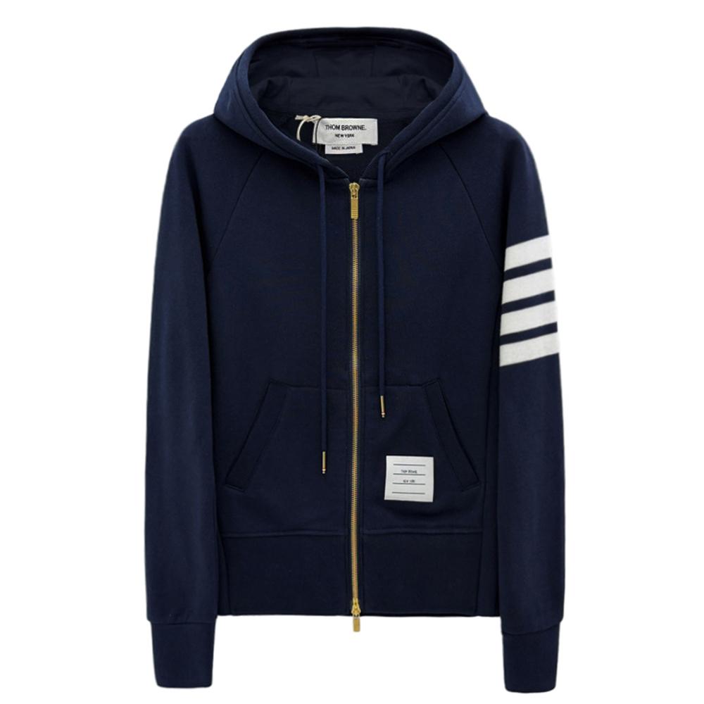 THOM BROWNE 4-Bar Armband Zip Hoodie for Women