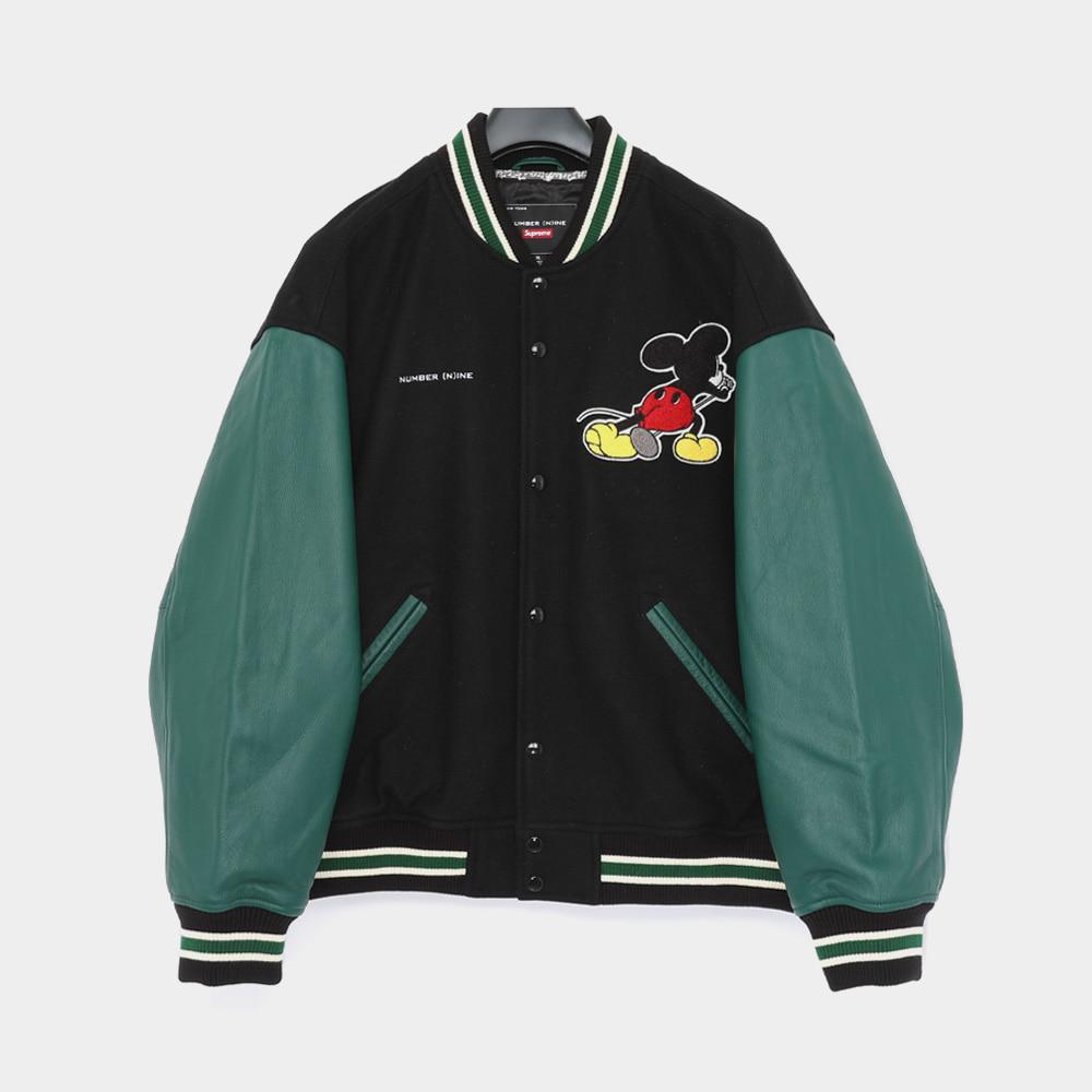 Supreme x Number (N)ine Mickey Mouse Varsity Jacket Black Men FW25 J50