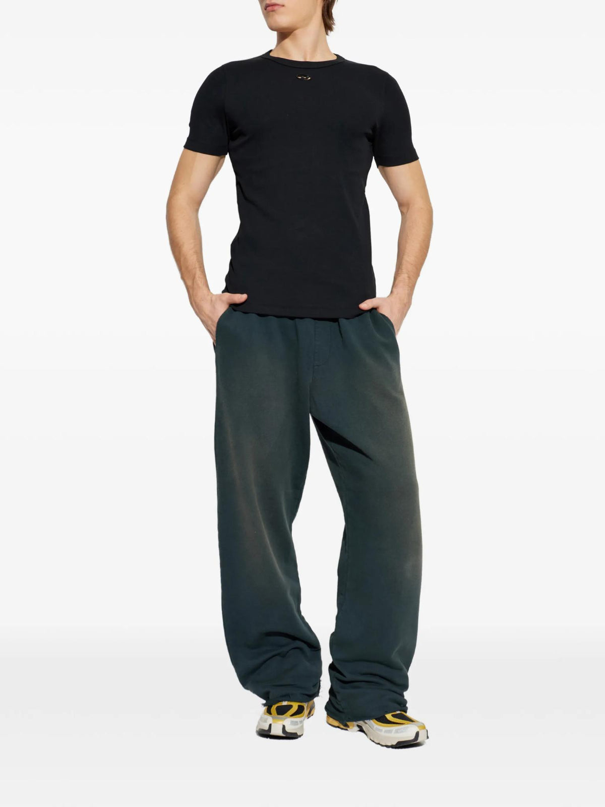 DIESEL Short Sleeve T-Shirt Men’s Crewneck Cotton Black