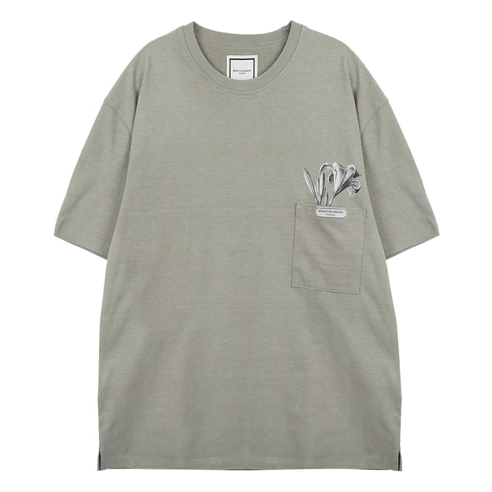 WOOYOUNGMI Flower Back Logo Short Sleeve T-Shirt