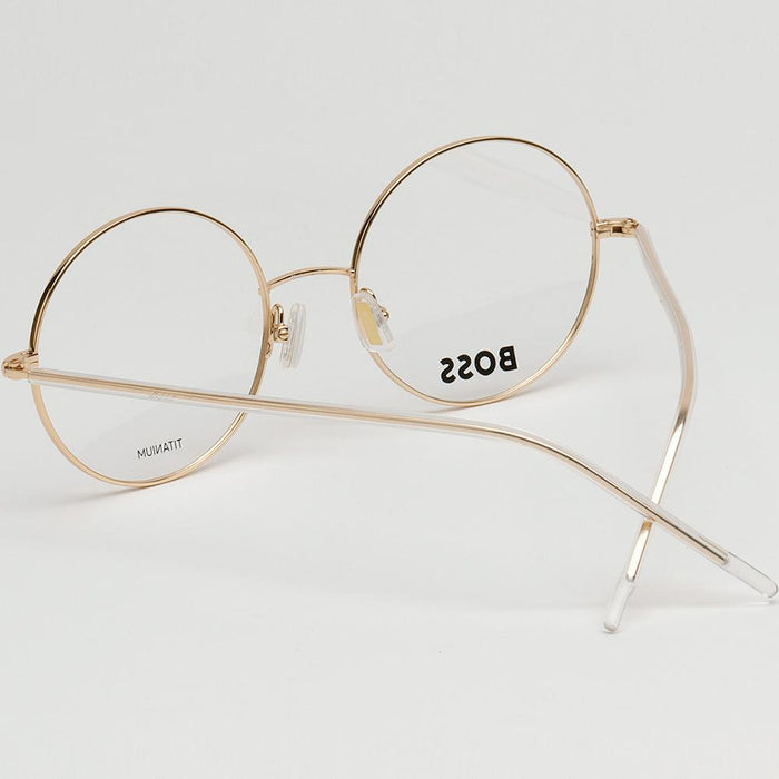 HUGO BOSS Rose Gold Titanium Round Eyeglass Frames Unisex BOSS1397 000