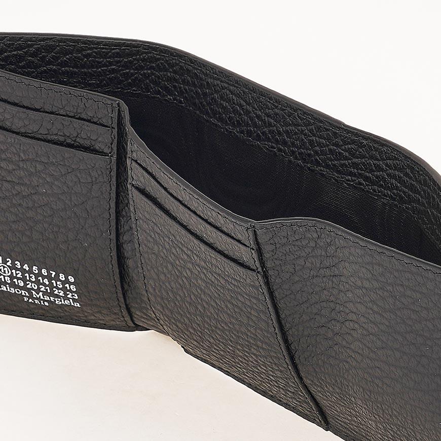 Maison Margiela Unisex Four-Stitch Leather Bifold Wallet Black