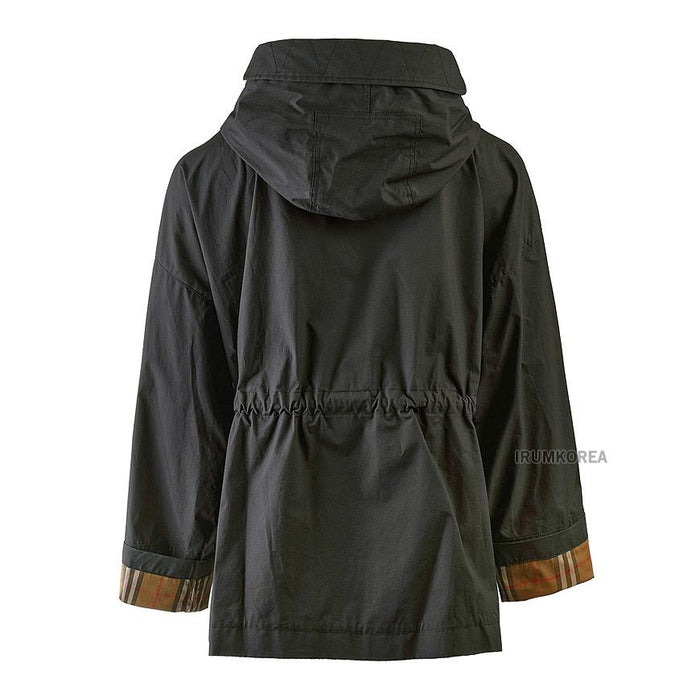 BURBERRY Birley Drawstring Hooded Jacket Black Women