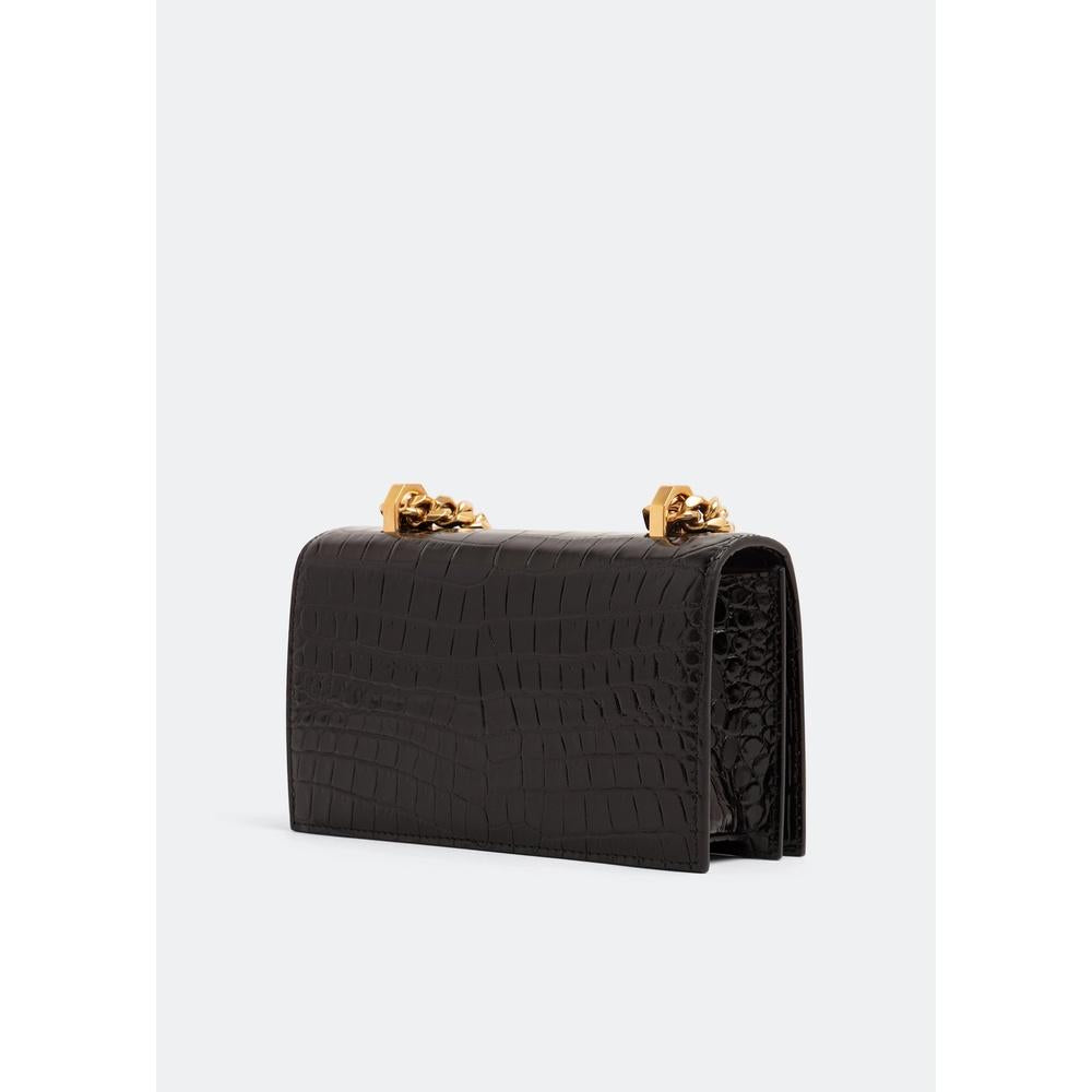 Alexander Mcqueen Jewel Mini Satchel Shoulder Bag Black Leather