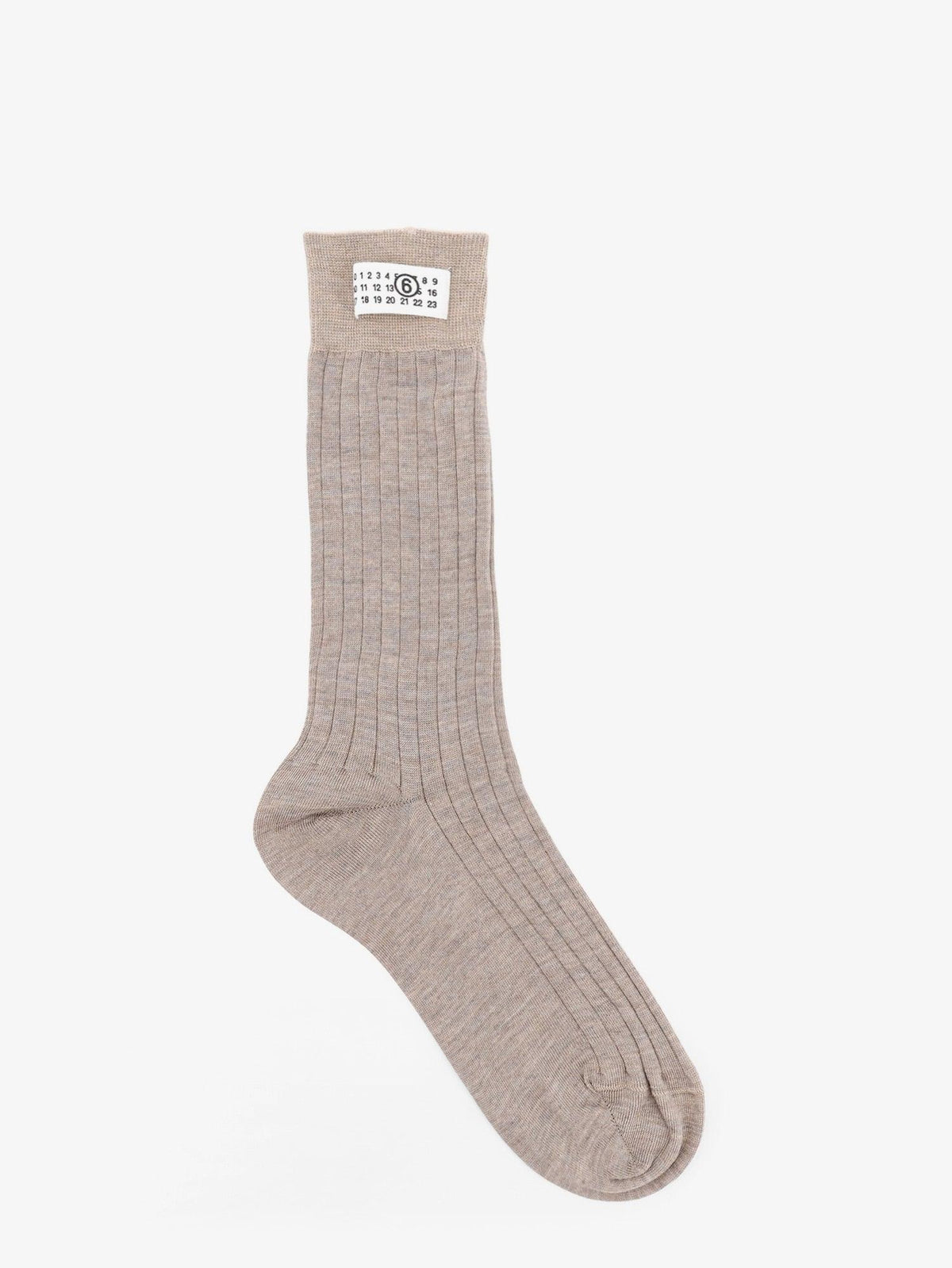 Maison Margiela Cotton Blend Ribbed Crew Socks White