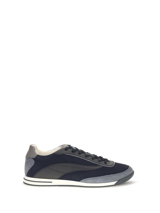 Brunello Cucinelli Leather Low-Top Sneakers for Men MZUGNIA357 CBJ62 BLUE DOM