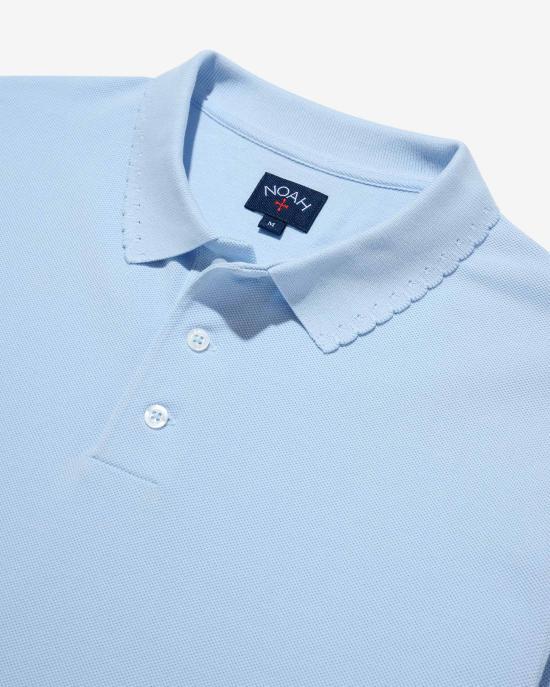Noah Light Blue Cotton Polo Shirt for Men NOAU252 MRTL 089BL