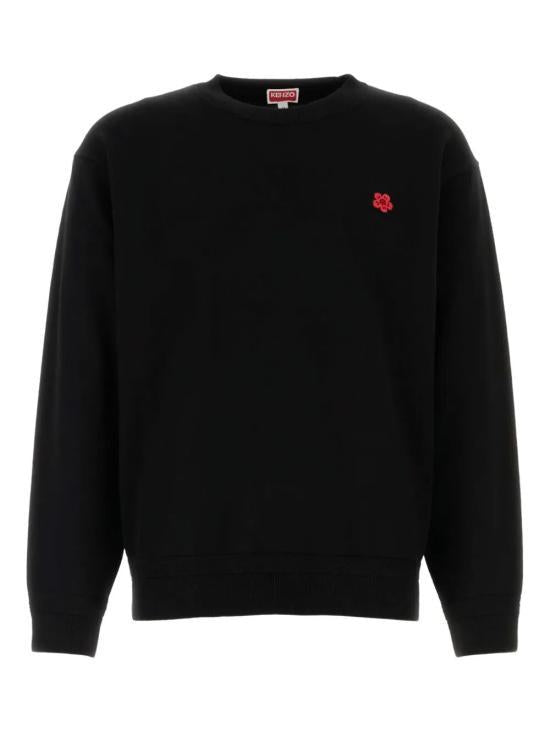 KENZO Black Round Neck Knit Sweater for Men FF65PU7593LB99J