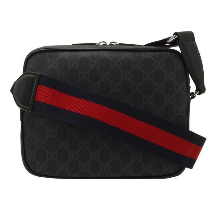 GUCCI GG Small Crossbody Bag Black Canvas Leather Trim
