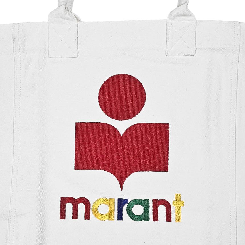 Isabel Marant Yenky White Rainbow Canvas Shoulder Tote Bag PM0020