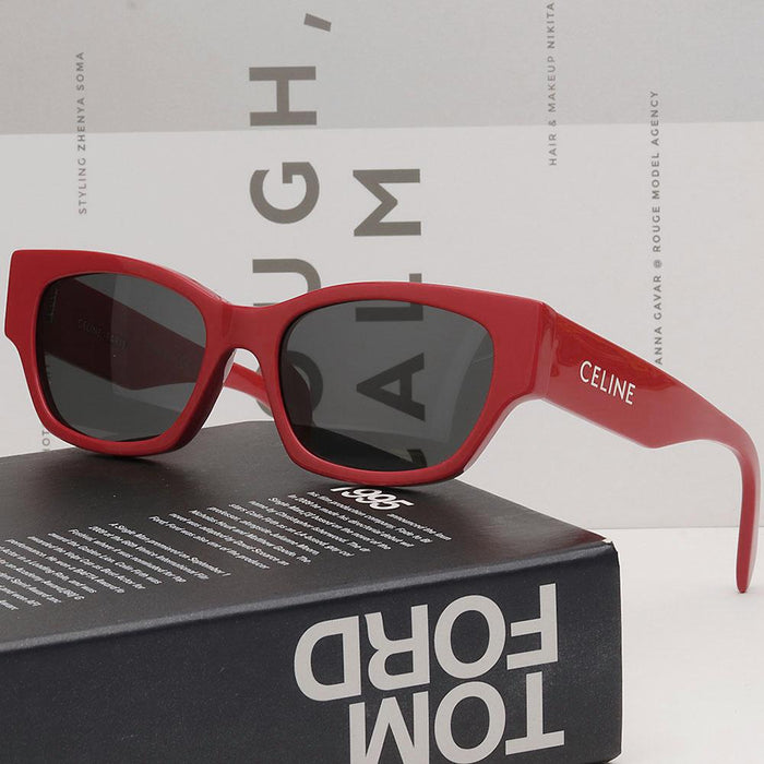 CELINE Monochrome 01 Square Acetate Sunglasses Vivid Red CL40197U 66A