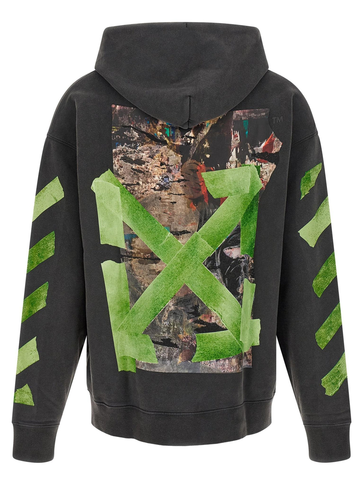 OFF WHITE Black Cotton Pullover Hoodie for Men