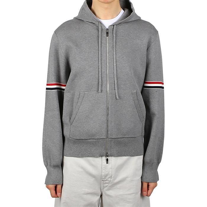 THOM BROWNE Armband Zip Hoodie Gray Men’s Sweatshirt