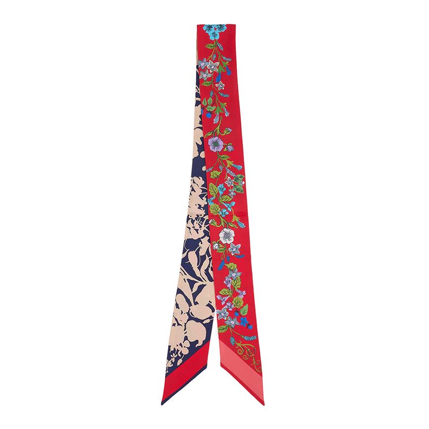 Ferragamo Pegasus Print Red/Blue Twilly Scarf 0789909