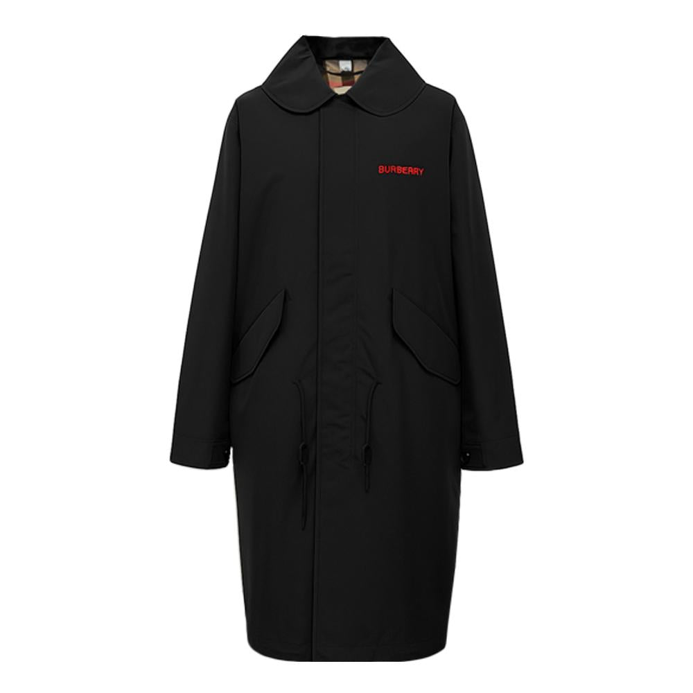 BURBERRY Black VERWOOD Hooded Long Fishtail Coat 8084228