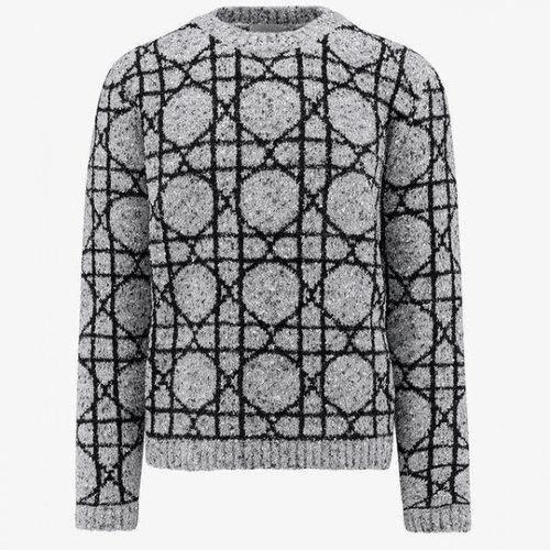 DIOR Gray Round Neck Knit Sweater for Men 483M643AT804889