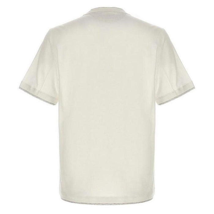 Brunello Cucinelli Embroidered Logo T-Shirt White Men’s