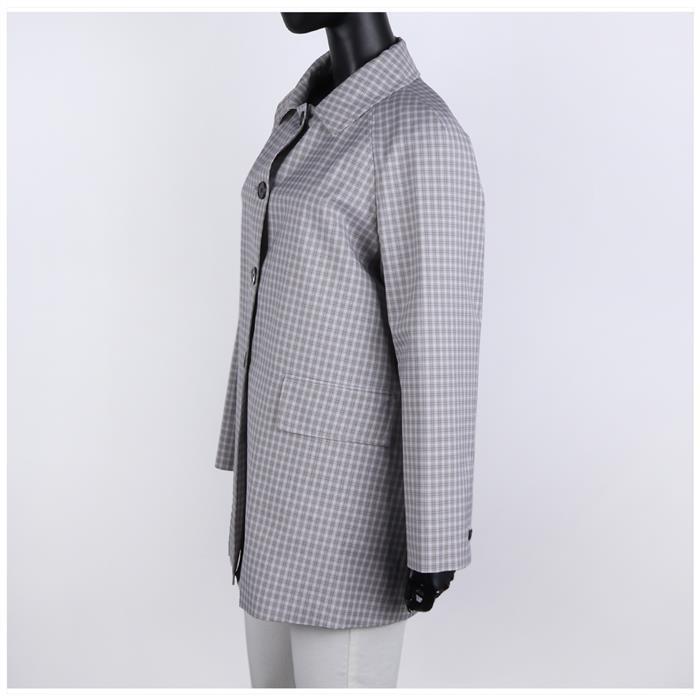 THOM BROWNE Check Tech Canvas Cropped Car Coat FOC834A F0495 035
