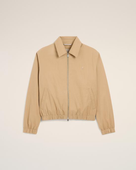 AMI Wool Ami de Coeur Puffer Jacket HJK830 CO0132 A184 BEIGE MASTIC DOM