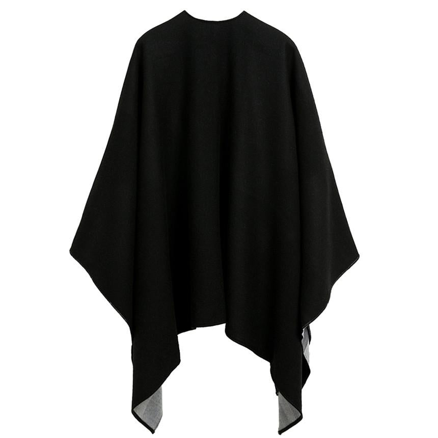 BURBERRY Reversible Black Poncho Cape Jacket