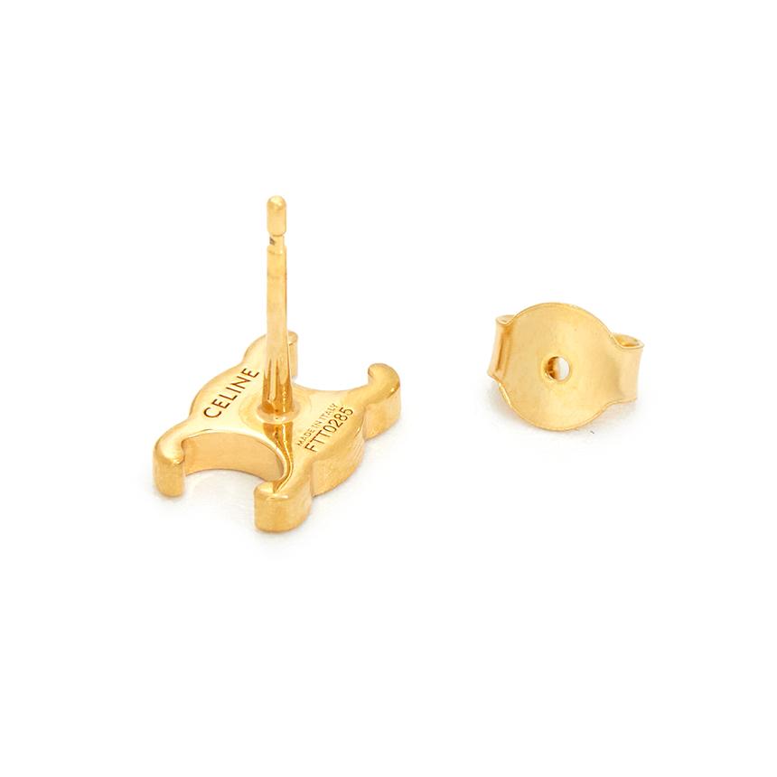 CELINE Triomphe Women's Earrings Gold-Tone