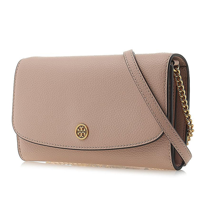 Tory Burch Robinson Chain Shoulder Bag for Women Brown Leather