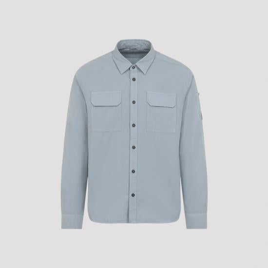 CP Company Long Sleeve Shirt for Men 20CMSH706A 110143G 809 SILVER BLUE DOM