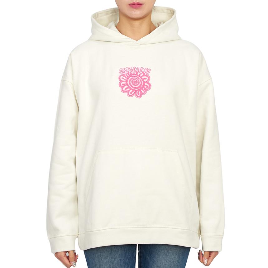 GANNI Fleece Lined Hoodie Sweatshirt