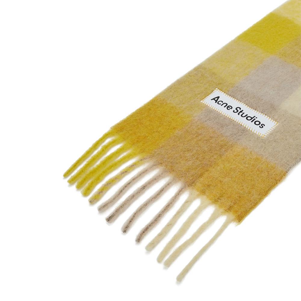 Acne Studios Signature Logo Patch Check Scarf Multi Color Scarf
