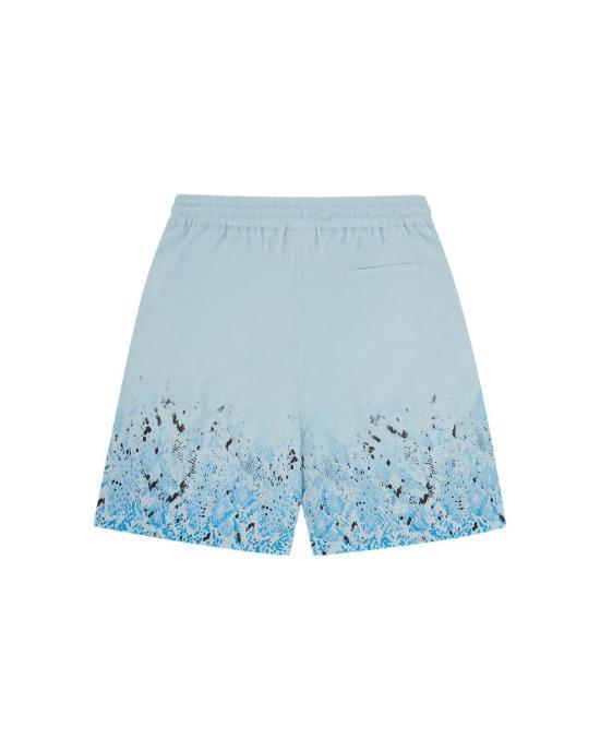 ICECREAM Solid Cotton Drawstring Short Pants for Men IC26113 BLUE DOM