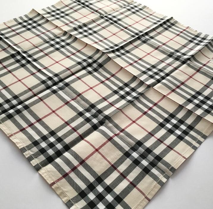 BURBERRY Nova Check Equestrian Knight Logo Petite Cream Scarf