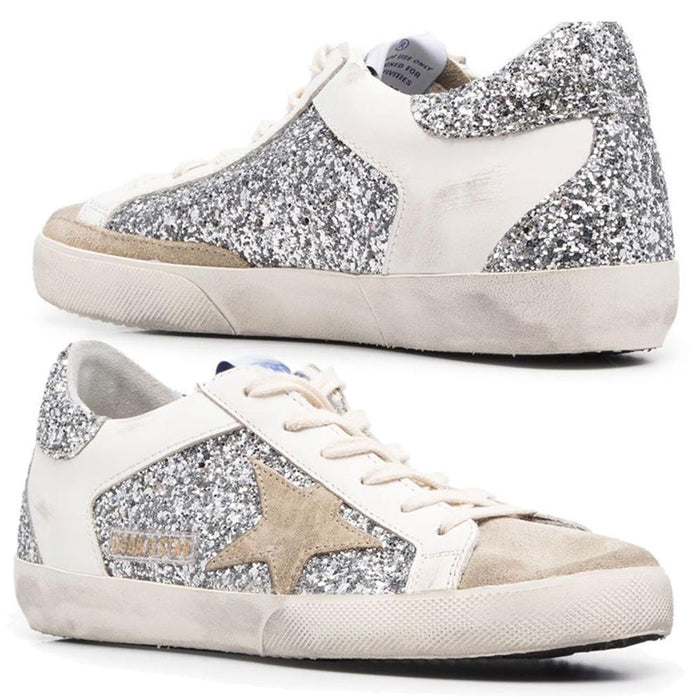 GOLDEN GOOSE White Leather Superstar Low Top Sneakers