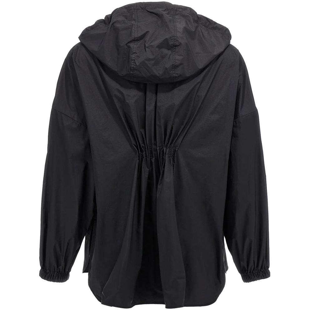 Moncler Logo Patch Hooded Windbreaker Jacket Black 2F000 13 596TM 999