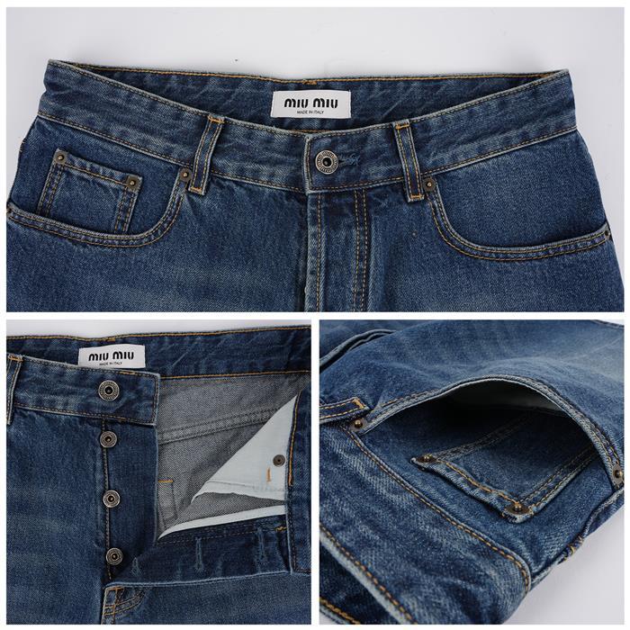 Miu Miu Washed Denim Bermuda Shorts GWP556 1568 F0008