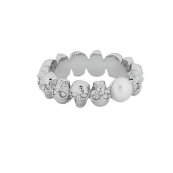 Alexander Mcqueen Skull Pearl Ring 836794 J16PB 1906