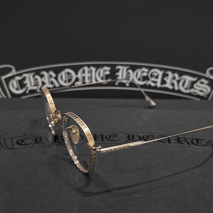 Chrome Hearts Shiny Silver Gold Plated Eyeglasses Unisex