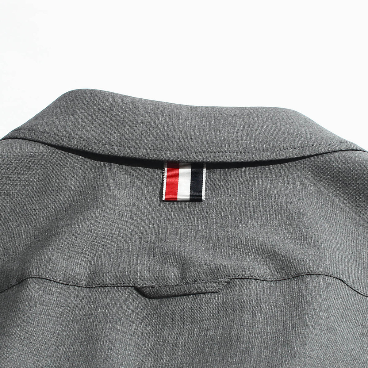 THOM BROWNE 4-Bar Oversized Wool Shirt Jacket Gray MJO055A 035