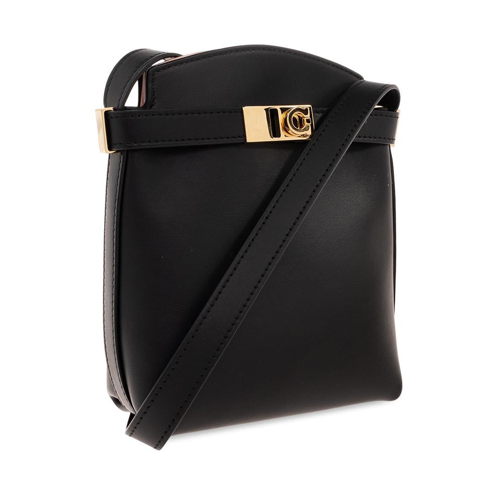 Ferragamo Two-Tone Micro Phone Holder Crossbody Bag Black Pink 22 0650 0770888