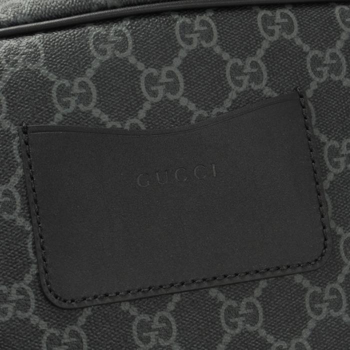 GUCCI GG Emblem Small Crossbody Bag Black Leather